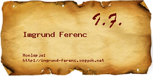 Imgrund Ferenc névjegykártya