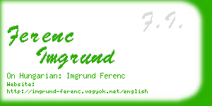 ferenc imgrund business card